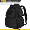 Military Style Backpack, Molle Tactical Range Bag for Shooting, Survival Camping, Hunting, Black Bag