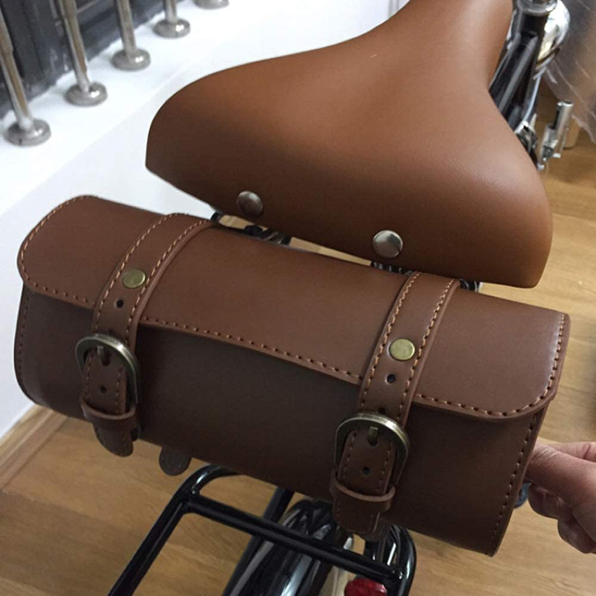 Bicycle Bags Handlebar Under Seat Mountain MTB Road Bike Leather Bag for Cell Phone Saddle