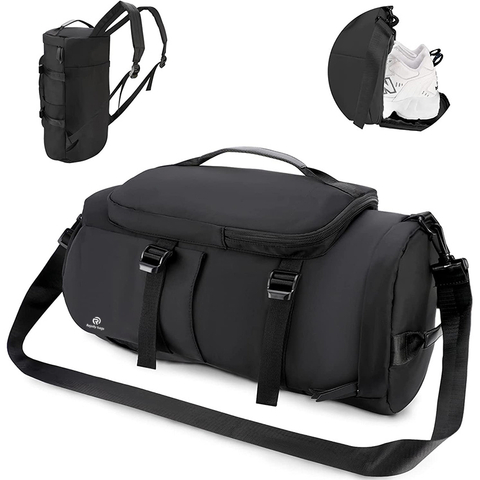 4 in 1 Sports Gym Bag with Wet Pocket Shoes Compartment 35L Unisex Waterproof Travel Duffel Bag Ladies Sports Backpack
