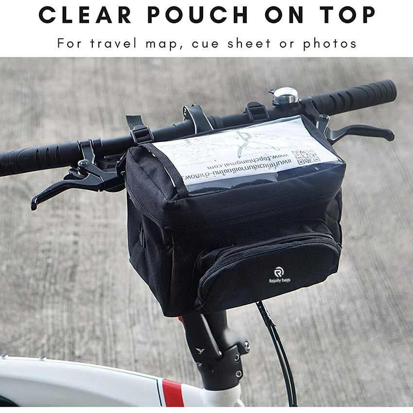 Bicycle Handlebar Bag Basic with Waterproof Rain Cover Strap Fixing