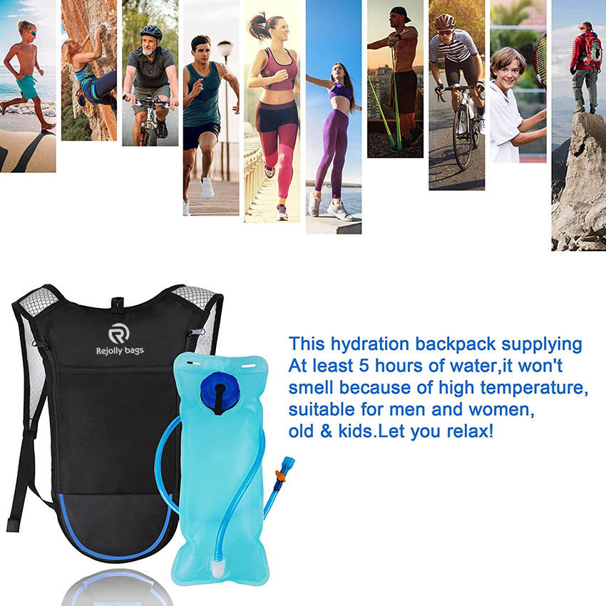 with 2L Water Bladder, Backpack Reservoirs Water Bladder Daypack for Festivals, Raves, Running, Hiking, Biking Hydration Backpack