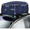 Large 330 Litres Soft Roof Box; Foldable Weather Resistant Roof Bag with Solid Base; Navy Blue Bag