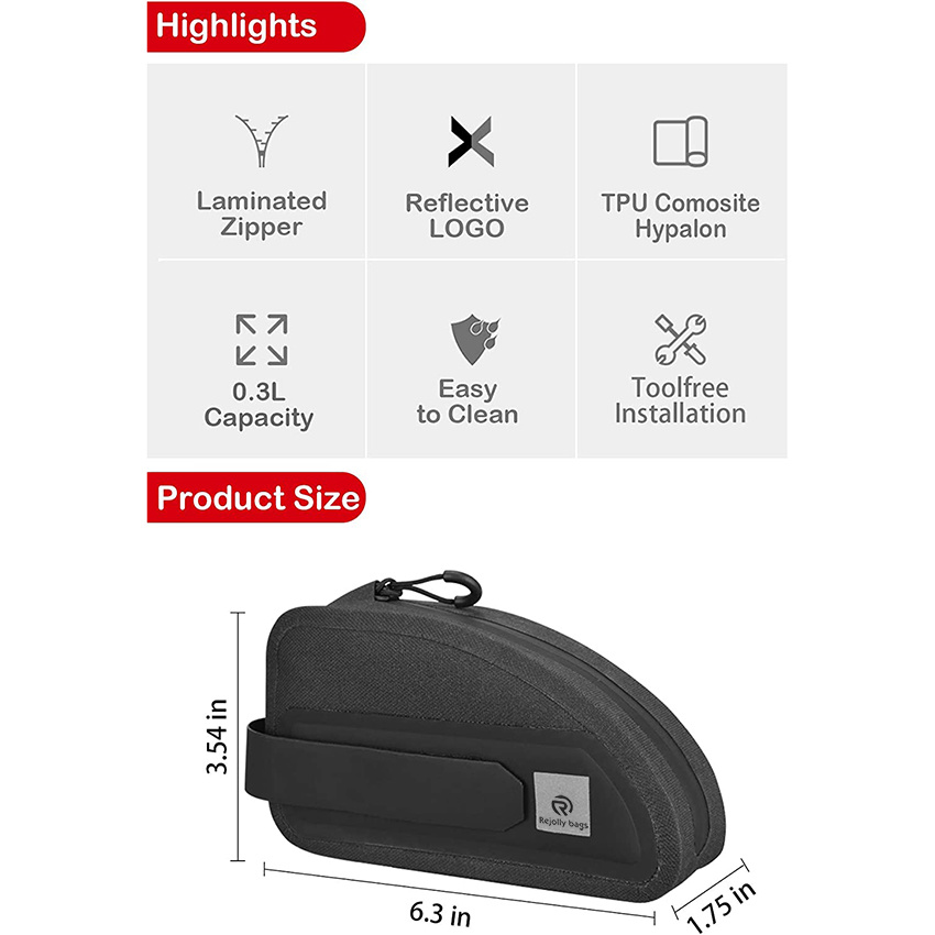 Fully Waterproof Bike Front Frame Bag Concise Style Design Top Tube Storage Pannier Bike Bag