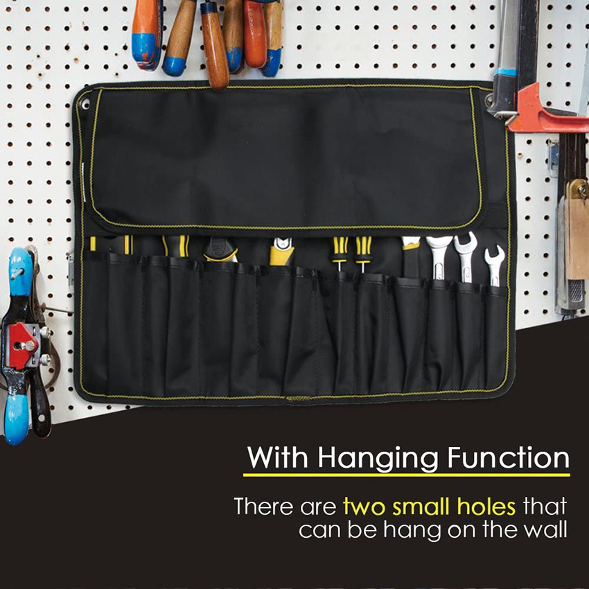 Polyester Roll Tool Pouch Rolling Tool Hanging Bag Multi-Purpose Organizer Tool Bag