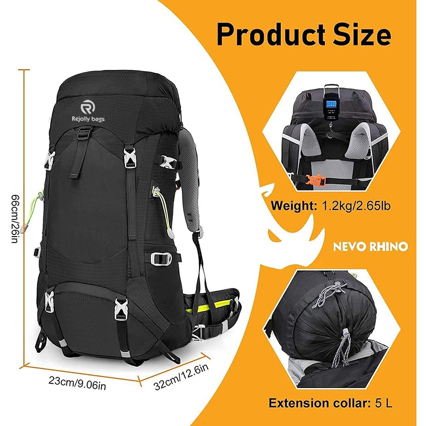 Internal Frame Hiking Backpack 40/50/60/65/80L, Mountain Climbing Camping Backpack Daypack Waterproof Rain Cover Backpack