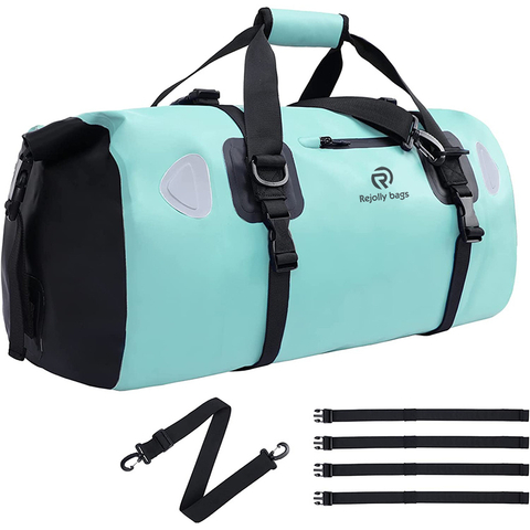 Motorcycle Roll-Top Waterproof Duffel Bag with Quick-Fixed Straps for Motorcycling, Bicycling, Boating, Kayaking Dry Bag