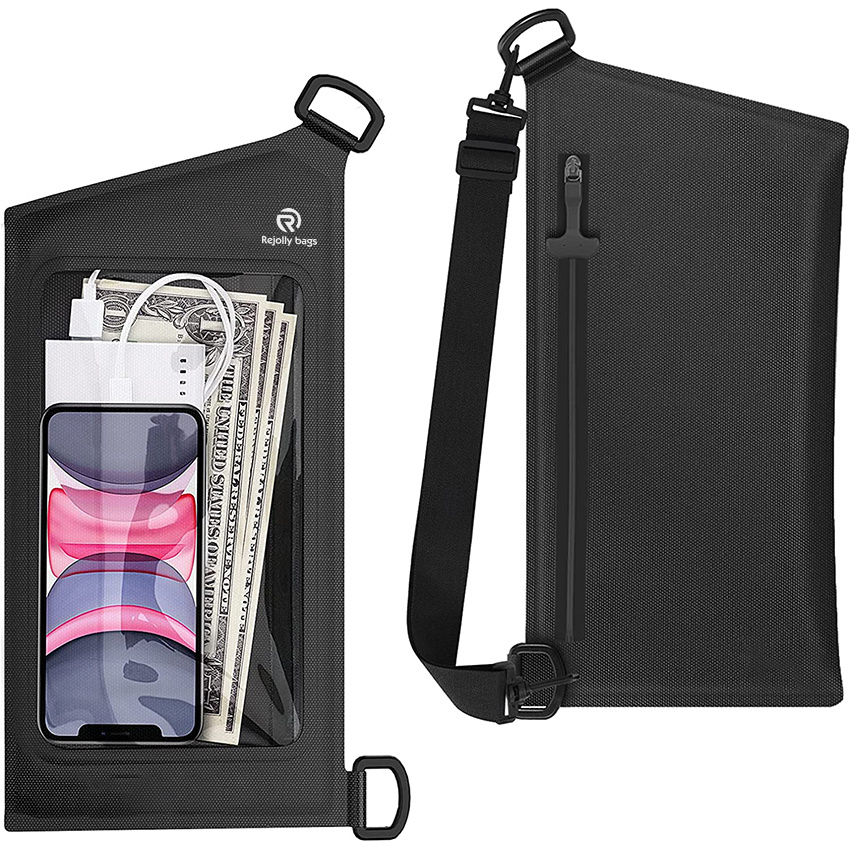 Waterproof Phone Pouch Wallet Ipx8 Adjustable Sling Chest Crossbody Bag for Men Women Nylon Water-Resistant Dry Bag Case for Water Sports Boating Fishing