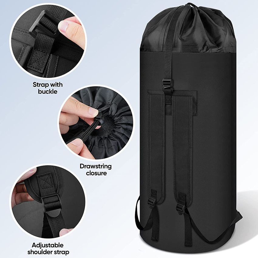 Laundry Backpack with Straps Extra Large Heavy Duty Dirty Clothes Hamper with Drawstring Closure Machine Washable Durable for College, Travel Laundry Bag