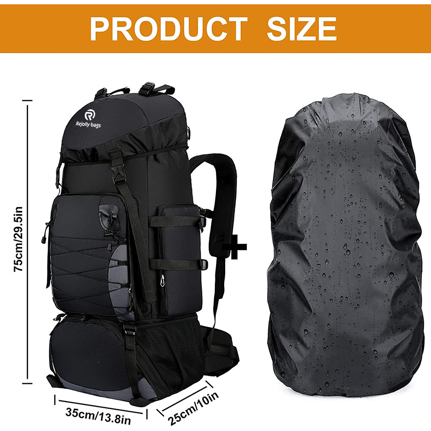 90L Camping Travel Backpack with Rain Cover Lightweight Travel Daypack for Climbing Camping Touring Bag