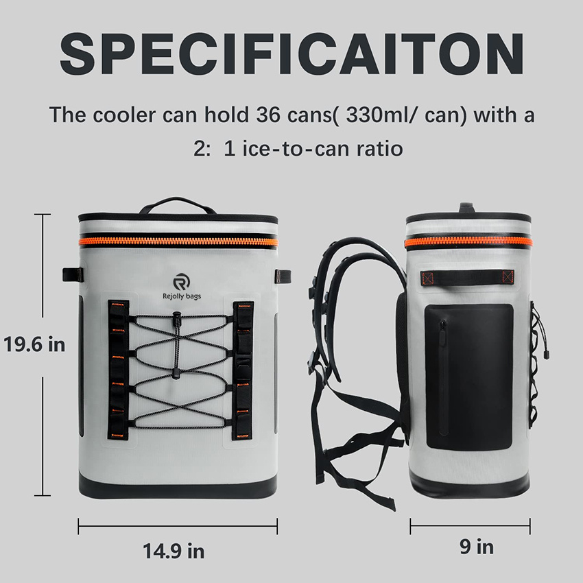 Lightweight Insulated Cooler Bag, Waterproof& Laekproof Large Capacity Backpack Cooler Bag for Travel, Picnics, Hiking, Fishing, Kayaking, Sports Dry Bag