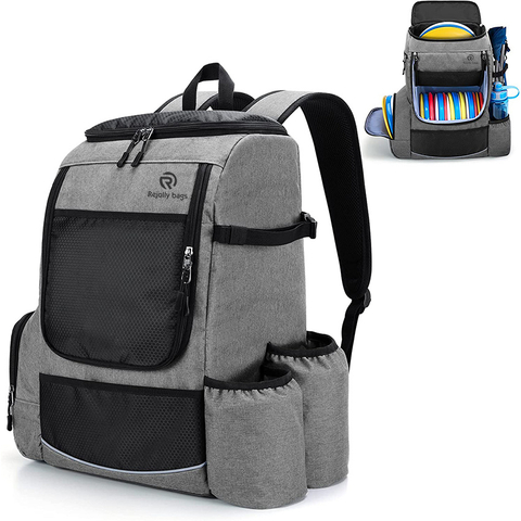 Disc Golf Backpack with Two Sidewall Supports, with 24-26 Discs Capacity, Cushioned Lumbar for Extra Comfort, Multi Pockets and Waterproof Golf Dics Bag