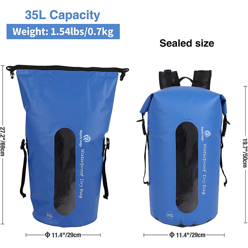 35L Waterproof Backpack, Lightweight Dry Bag Backpack for Hiking, Kayaking, Boating, Fishing Dry Bag