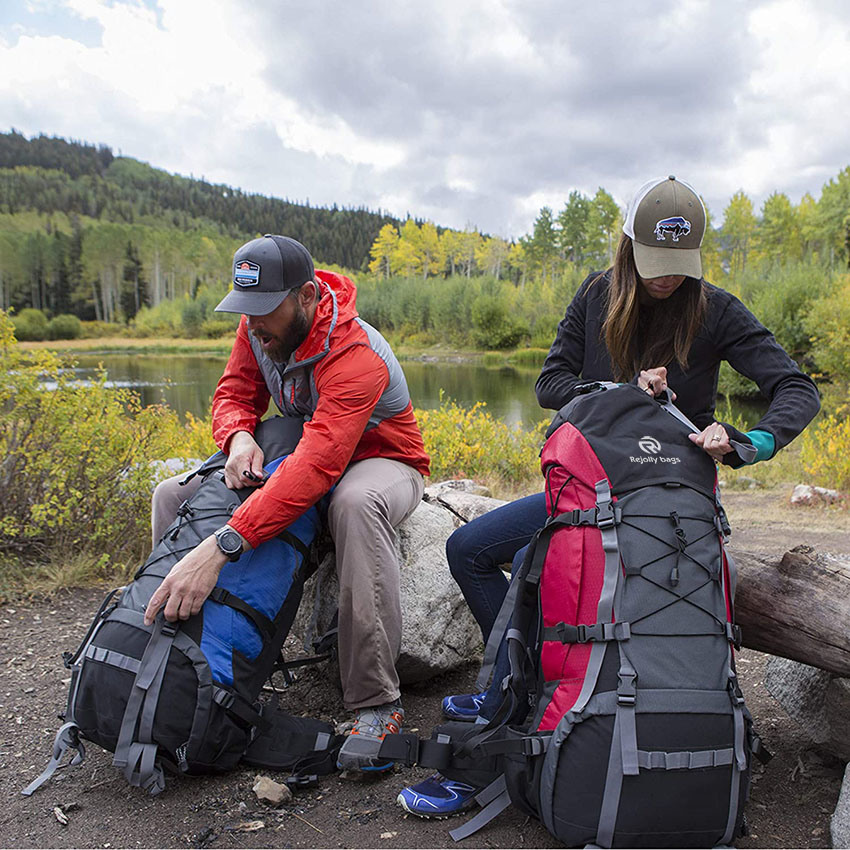 Large Capacity Backpack with Compression Straps for Backpacking, Camping Bag