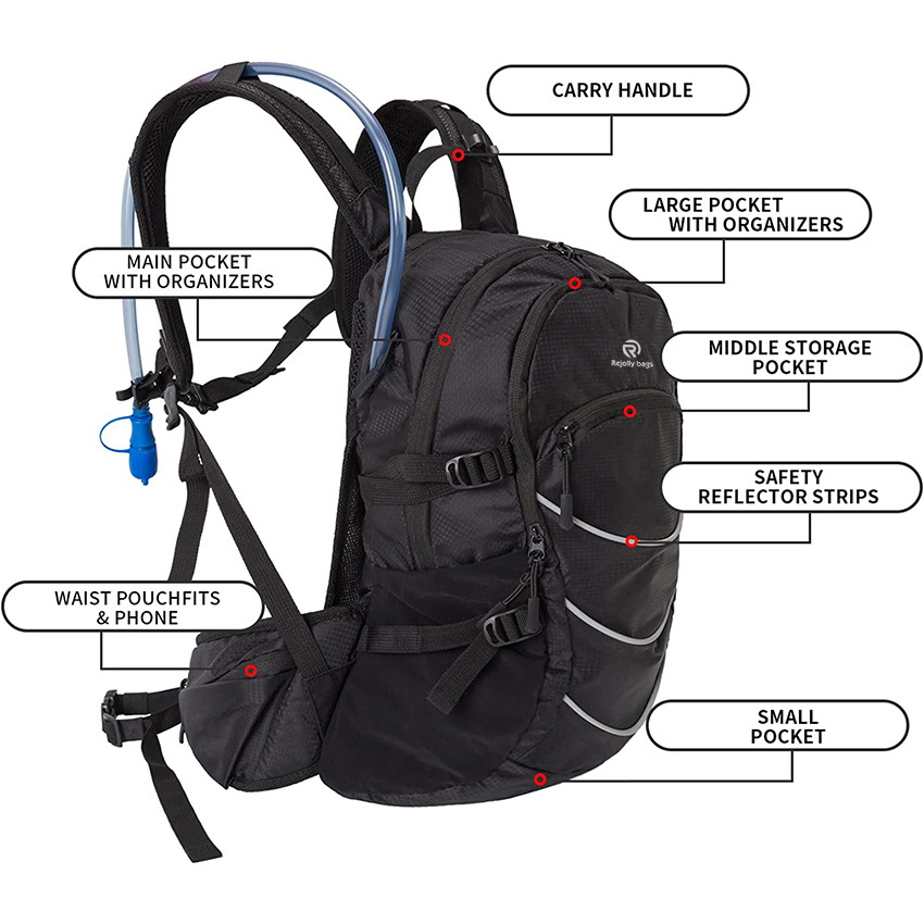 Hiking Hydration Backpack with 2L BPA Free Water Bladder, Ultraligght & Sizeable Insulated Backpack- Hiking, Cycling Hydration Bag