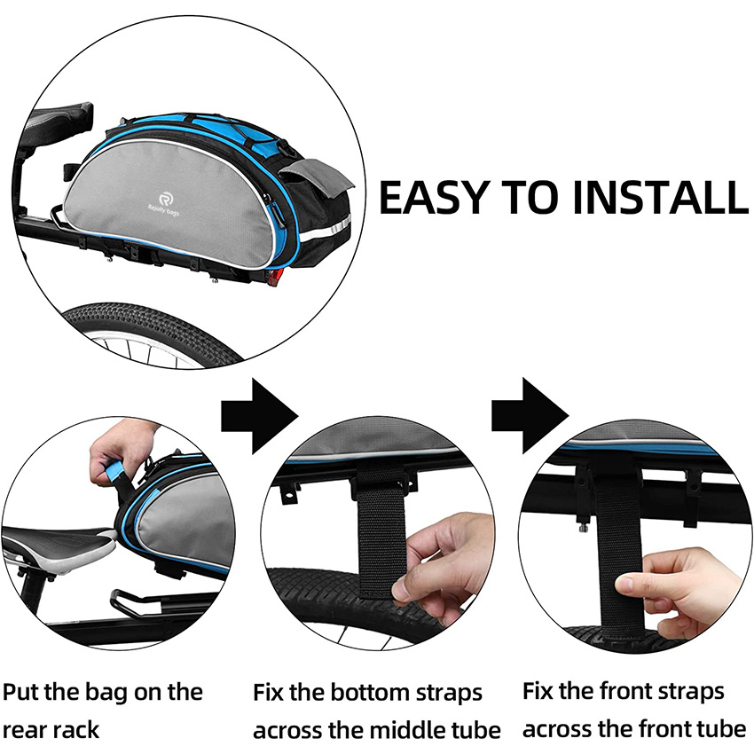 Multifunctional Bicycle Rear Seat Bag Cycling Bike Rack Seat Bag Rear Trunk Pannier Backseat Bag Handbag Shoulder Bicycle Bag