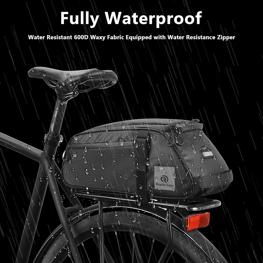 Multifunctional bicycle Rear Rack Bag, Water Resistant 8liters Capacity Bicycle Bag