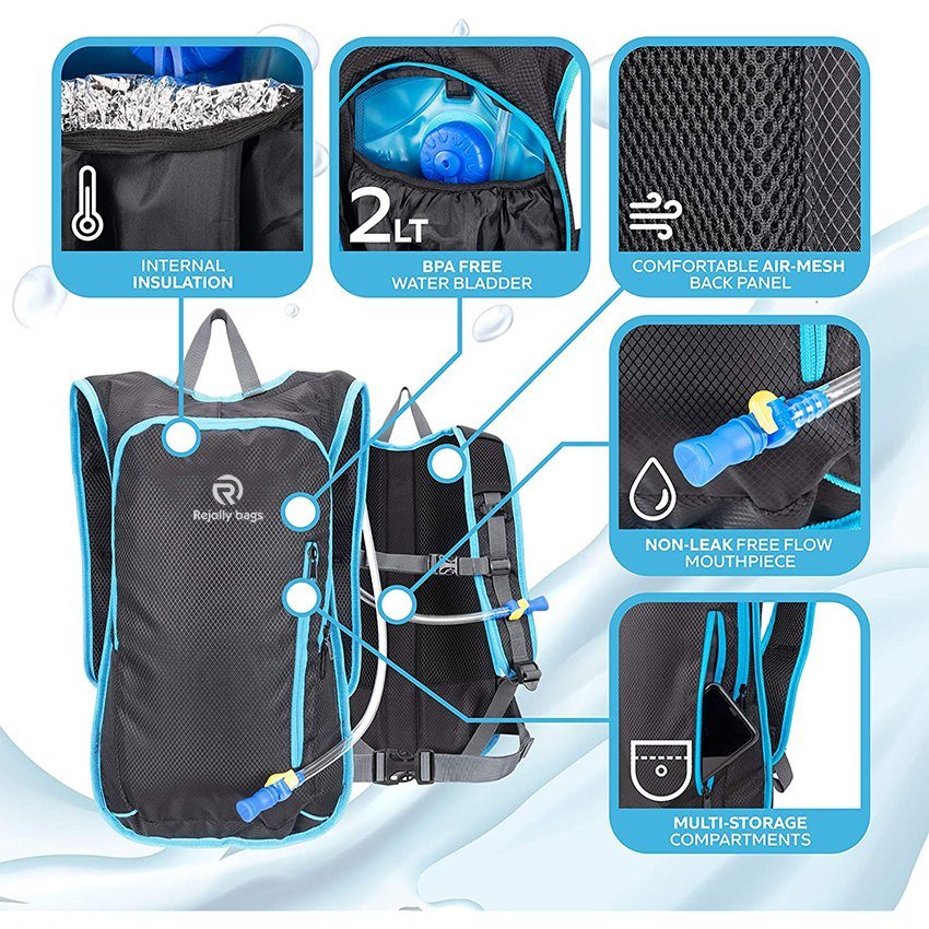 Hydration Backpack & 2L Water Bladder, Hiking Running Cycling Outdoor Gear Hydration Bag