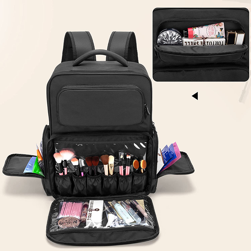 Large Makeup Backpack, Makeup Bag with Sleeve for Laptop Cosmetic Bag RJ21682