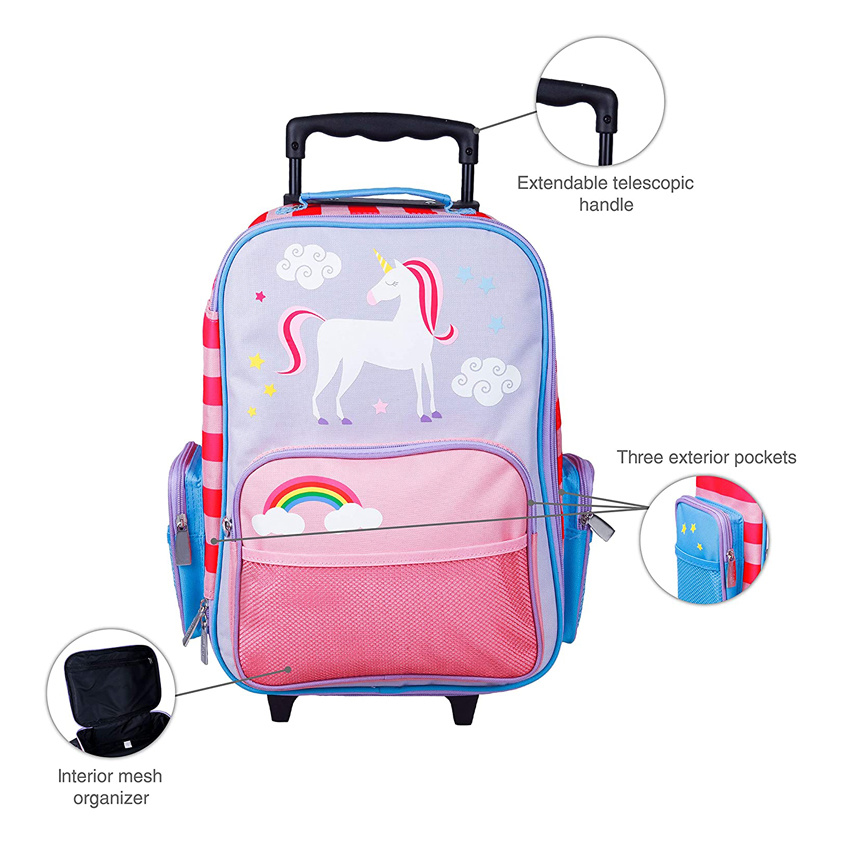 Lovely Roller Bag Student Luggage Trolley Bag Outdoor Durable Wheels Bag