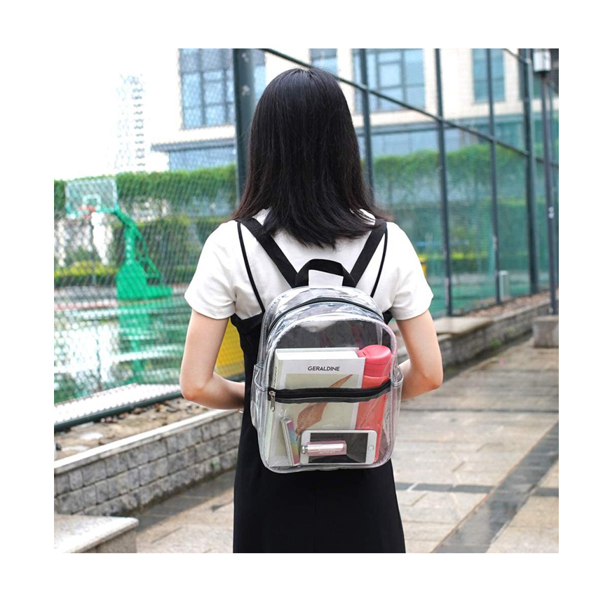 Heavy Duty Cold-Resistant Transparent PVC Backpack Outdoor Products Daypack Clear Backpacks for School
