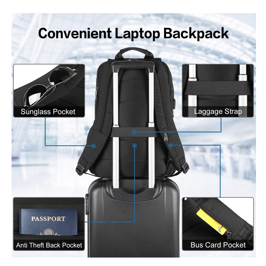 Urban Backpack Laptop Backpacks for College Work Laptop Backpack with USB Charging