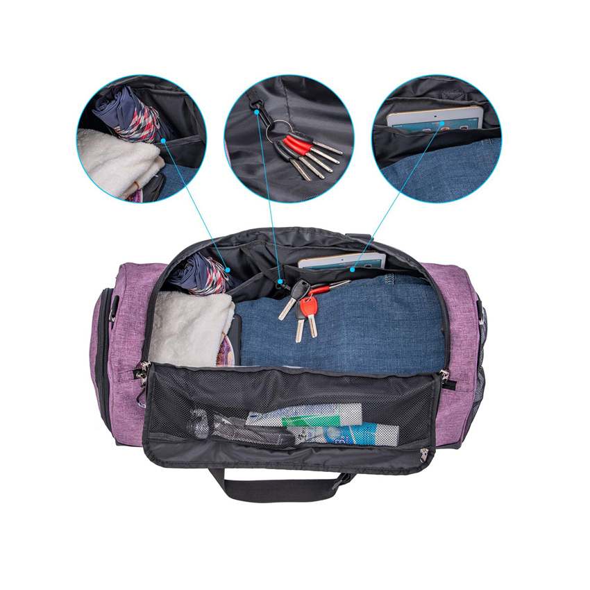 Lightweight Sports Gym Bag Large Capacity Water Resistant Travel Duffel Bag