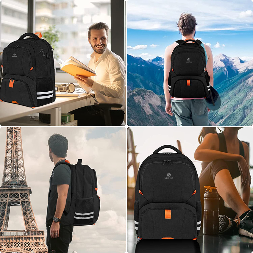 Gym Backpack For Men Women, Travel Backpack With Shoe Compartment USB Charging Port, Large Water Resistant Laptop Backpack Sports Bag RJ196202
