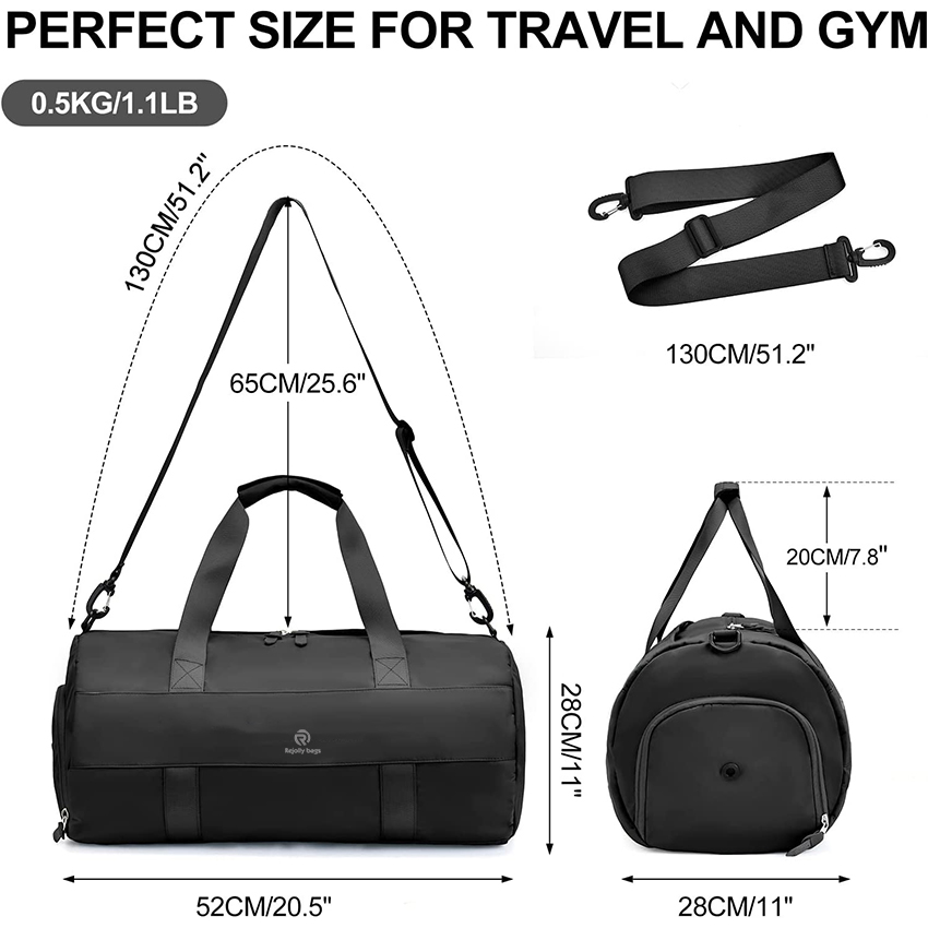 Gym Bag for Women with Shoe Compartment and Wet Pocket, Simple Durable Lightweight Sports Duffel Bags,Great for Exercise and Overnights Travel Sports Bag RJ196182