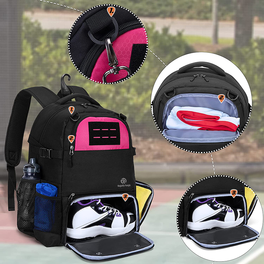 Basketball Equipment Backpack with External Ball Net and Shoe Compartment for Soccer, Basketball and Volleyball Training Ball Bag RJ196109