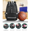 Basketball Backpack with Ball Compartment for Boys, Soccer Backpack for Basketball/Volleyball /Football, Large Capacity Sports Equipment Ball Bag RJ19697