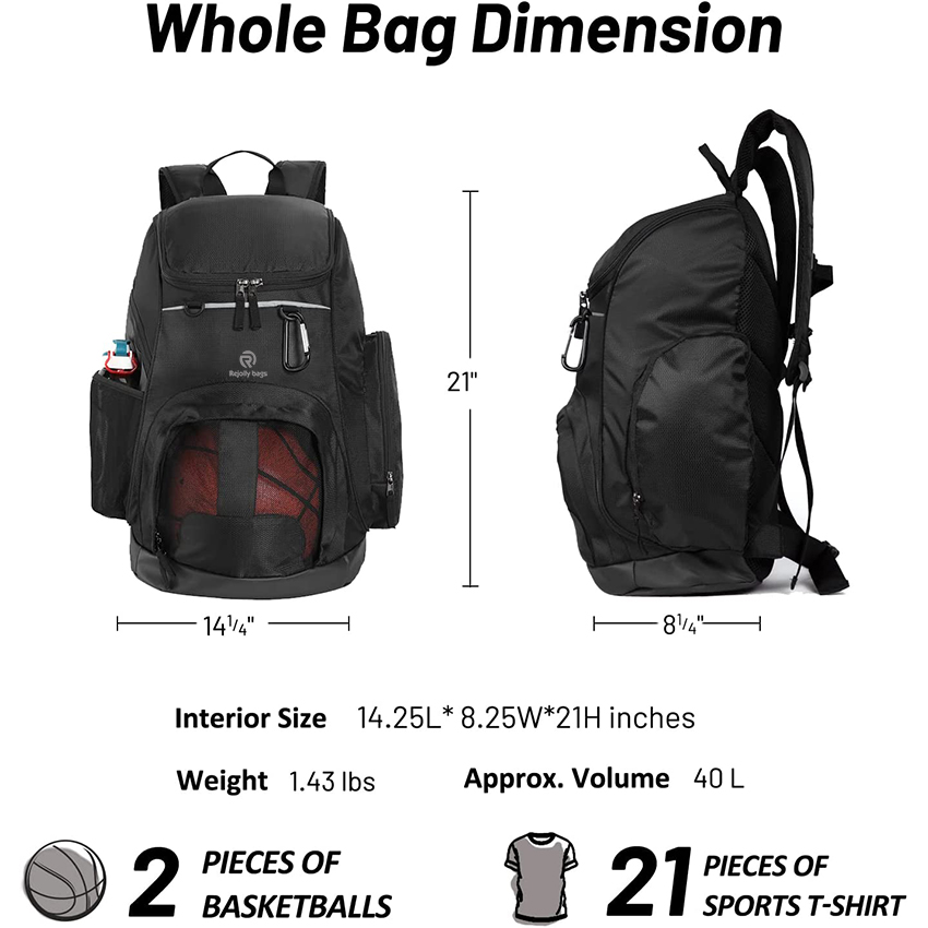 Basketball Backpack Large Sports Bag for Men Women with Laptop Compartment, Soccer, Volleyball, Swim, Gym, Travel Ball Bag RJ196108