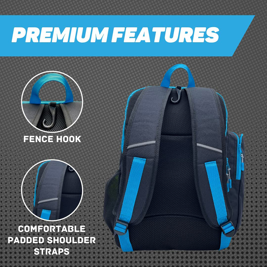 Pickleball Backpack for Men and Women - Fits 2 to 4 Paddles - Shoe Compartment, Fence Hook, Storage Pockets for 2 Water Bottles Storage Sports Bag RJ196148