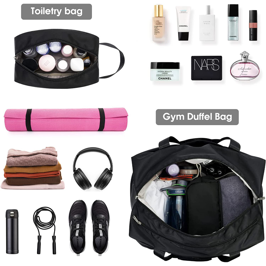 Gym Duffel Bag with Wet Pocket Shoes Compartment Portable Overnight Weekender Travel Yoga Sports Bag RJ196168