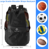 Large mesh equipment bag black, Soccer Ball Bag with Adjustable Shoulder Strap,600D Oxford Cloth mesh sports Ball Bag RJ19694