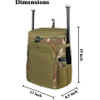 Professional Baseball Backpack, Softball Bag with Shoes Compartment and Cooler Pocket, Large Baseball Bag with Fence Hook for Men and Boys Baseball Bags RJ19659