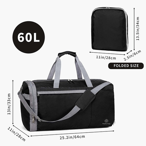 Gym Bag with Shoe Compartment Water-resistant Weekend Bag Foldable for Men Women Duffel Bags RJ204218