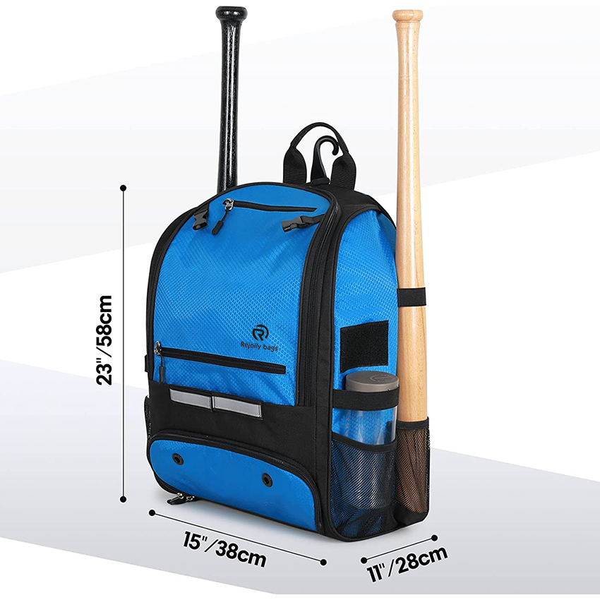 Softball Bag with Separate Shoe Compartment, Large Baseball Backpack, Softball Backpack with Fence Hook, Baseball Bat Bag with 4 Bat Sleeves Baseball Bags RJ19682