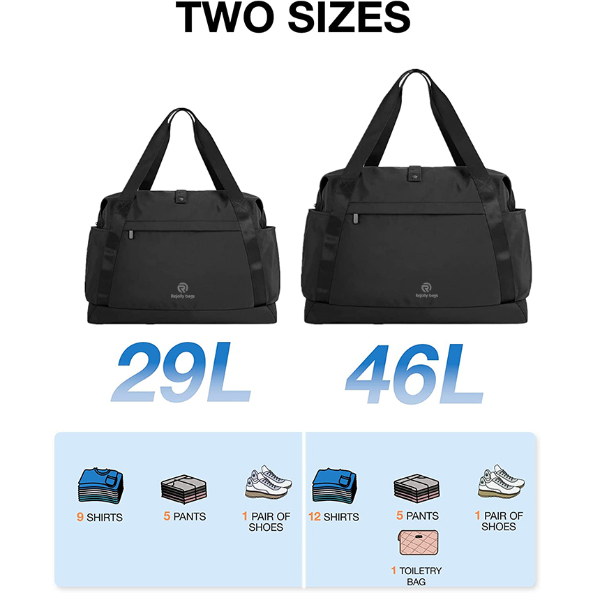 Foldable Duffle bag for Spirit Airlines, Tote Travel Gym Bag for women, Carry On Weekender Overnight Bag for Travel Essentials Duffel Bags RJ204234