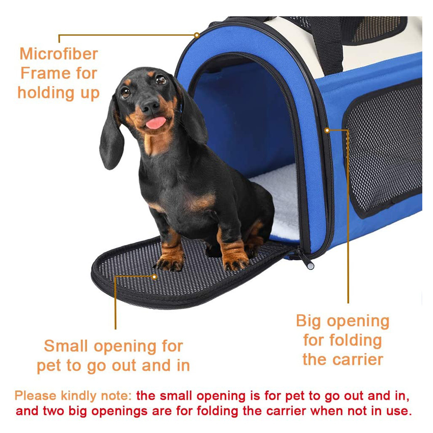 Airline Approved Dog Carrier Portable Breathable Pet Travel Bag Wholesale Foldable Puppy Bag