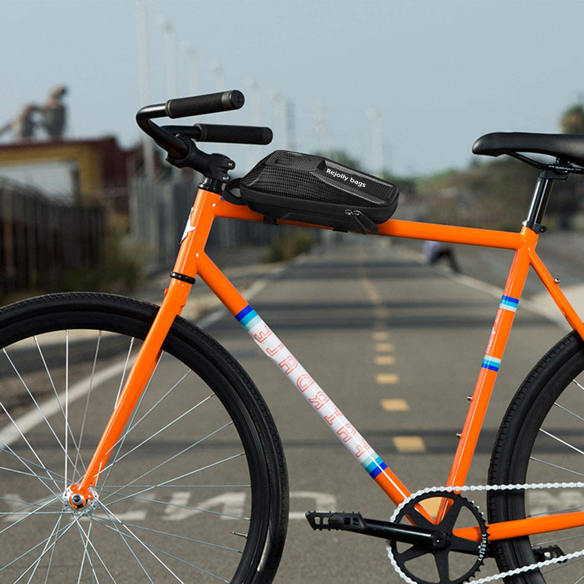 Elegant Choise Waterproof Bike Top Tube Bag Front Bike Phone Bag with Double Zipper Handlebar Bicycle Frame Bag