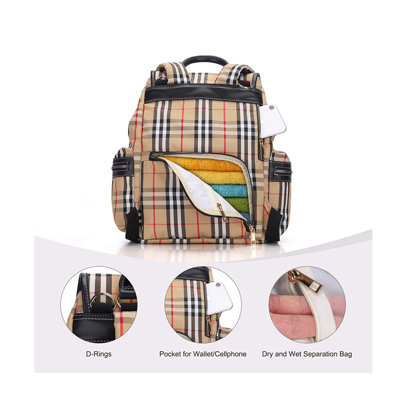 Waterproof Baby Diaper Bag Multifunction Large Capacity Fashion Travel Backpack Nappy Bag