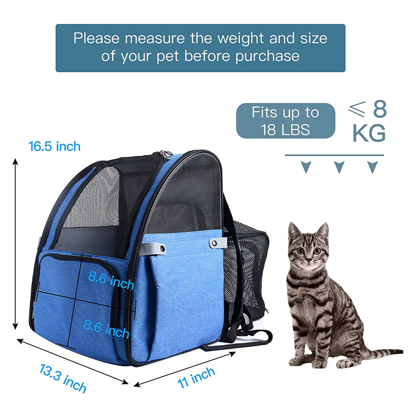 Foldable China Wholesale Pet Backpack Durable Pet Carrier Bags for Travel Hiking Walking