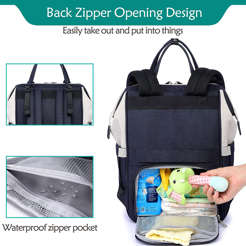 Multifunction Large Baby Bags with Changing Pad & Stroller Straps & Pacifier Case Unisex Stylish Travel Back Pack Nappy Changing Bag for Moms Dads Diaper Bag