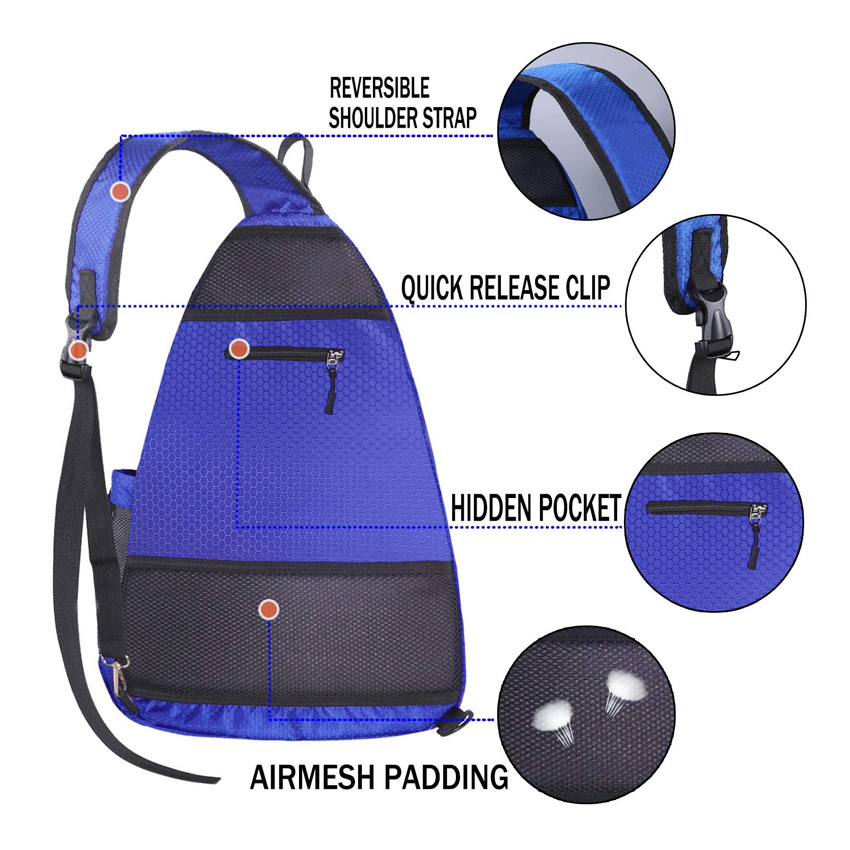 Reversible Crossbody Sling Backpack Tennis Racket Bag and Travel Sports Bag