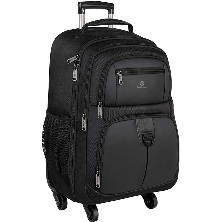 Rolling Backpack for Travel 4 Wheels Laptop Backpack for Women Men Water Resistant Business Large Wheeled Backpack