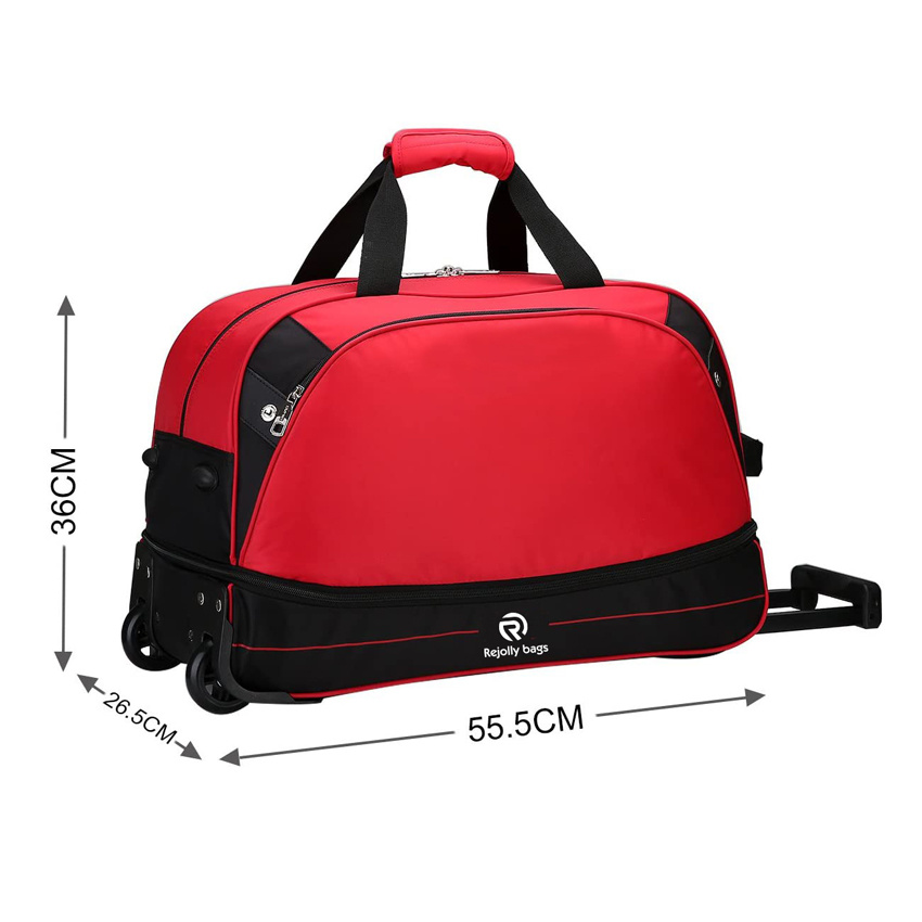 Durable Roller Bags Portable Overnight Bag Small Duffle Expandable Wheeled Sport Bag