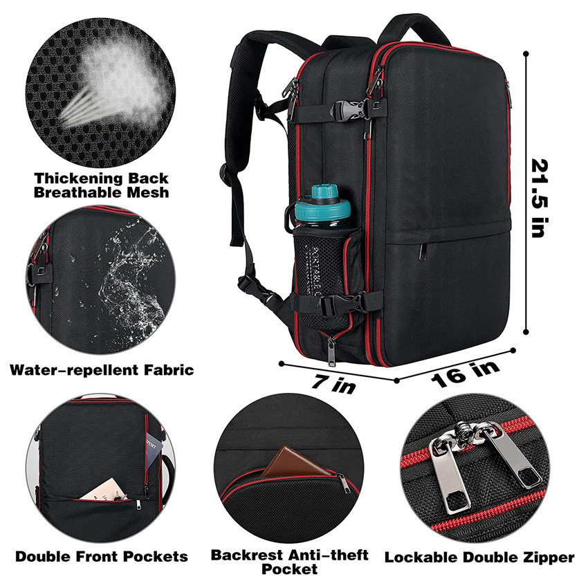 Extra Large Water Resistant Luggage Backpack Daypack Airline Flight Approved Travel Backpack