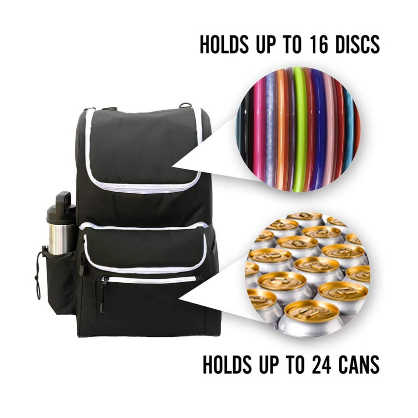Ultra-Large Capacity Frisbee Golf Backpack Light Durable Black Disc Golf Bag Pet Toys