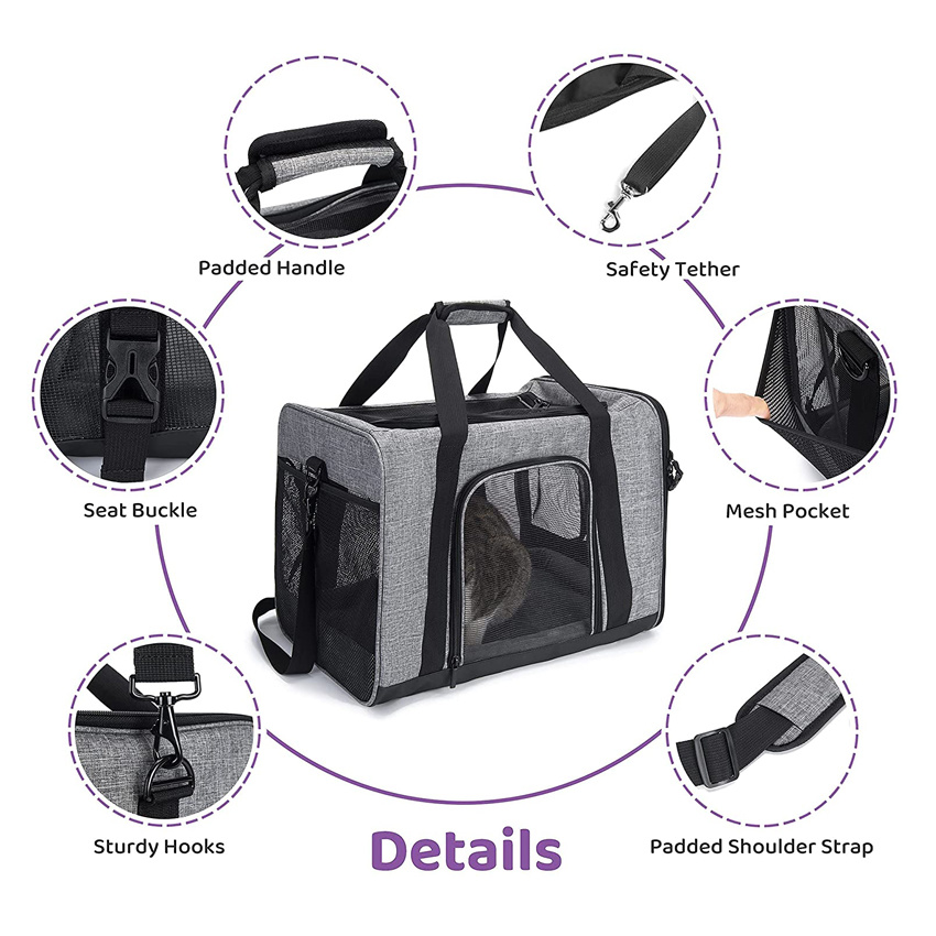 Pet Carrier for Small Medium Cats and Dogs Ventilation Pet Bag Lightweight Pet Bed