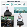 Versatile Usage Large Black Sports Bags Travel Duffel Bag with Shoes Compartment Weekend Bag